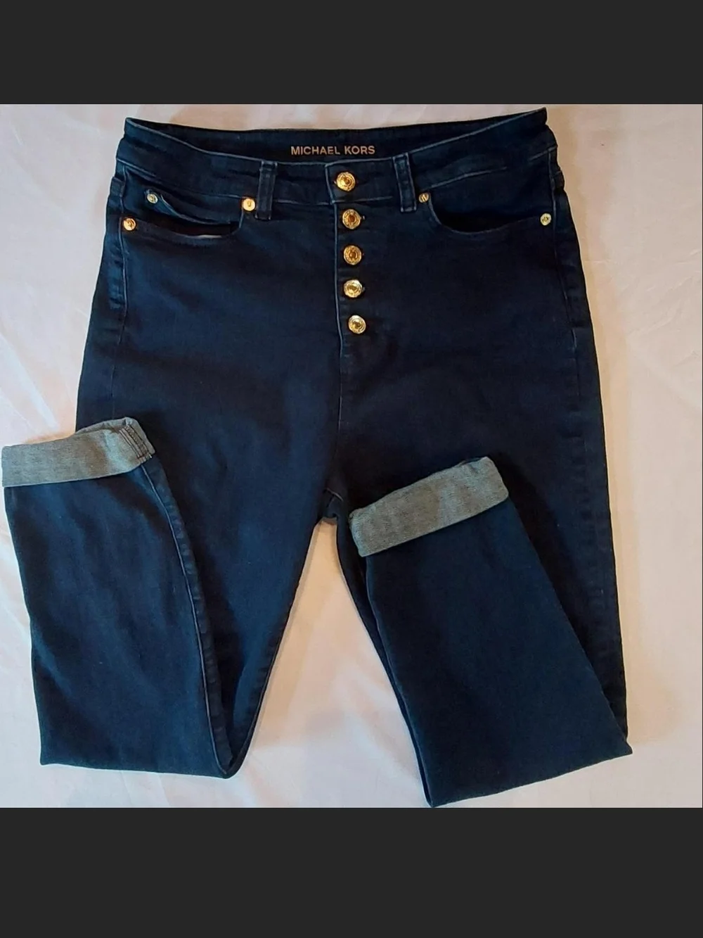 Michael Kors SZ 8 high waisted ankle cropped Blue jeans
